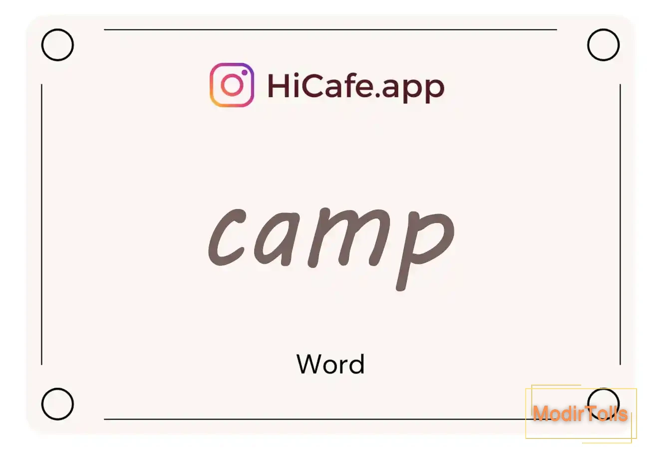 Meaning and usage of camp word