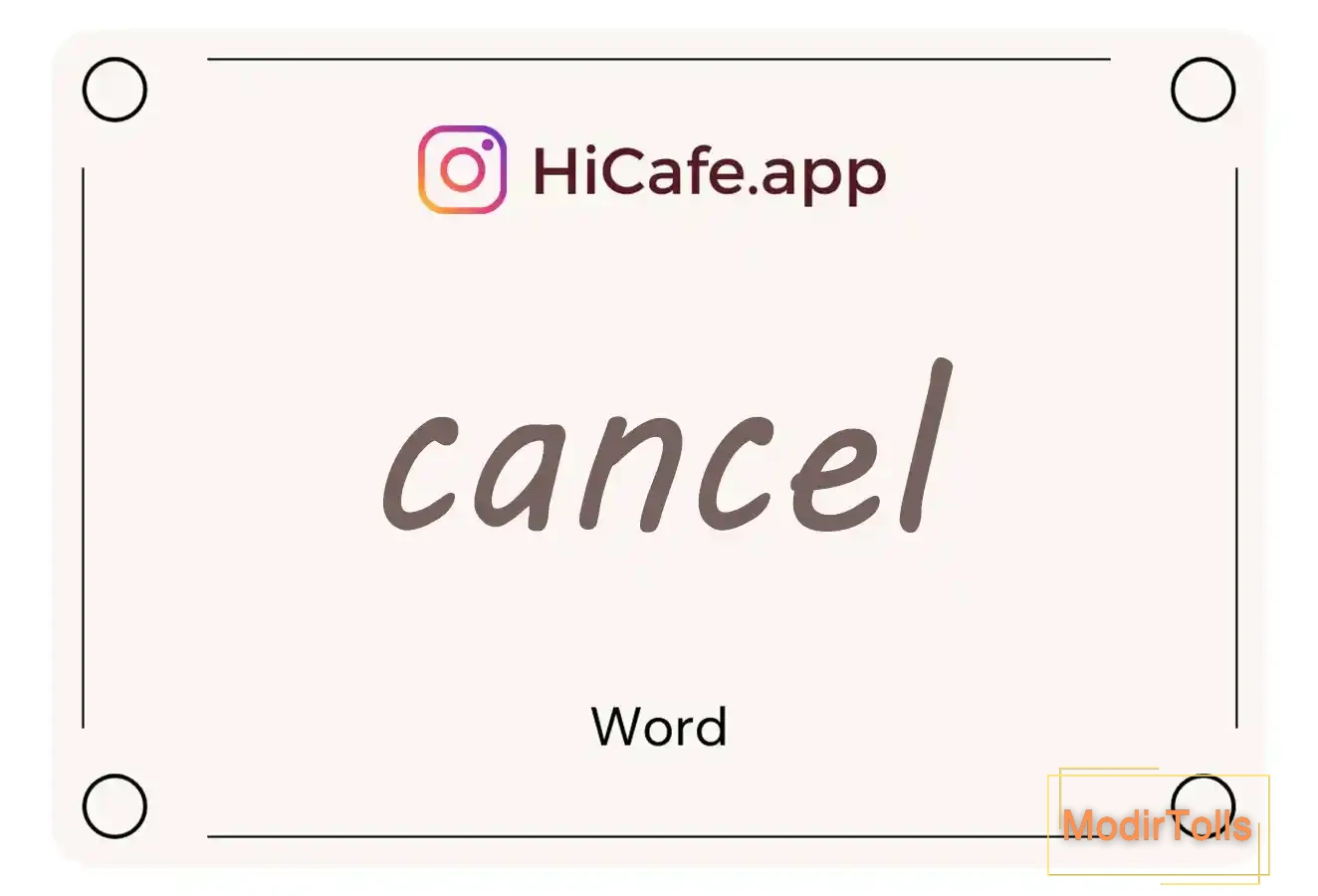 Meaning and usage of cancel word