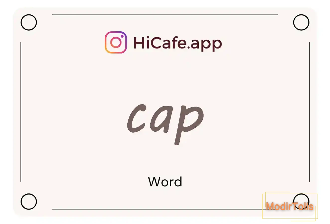 Meaning and usage of cap word