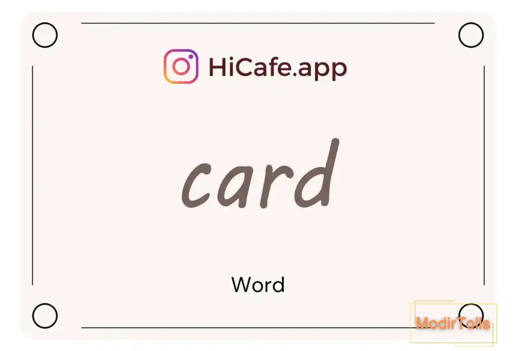 Meaning and usage of card word