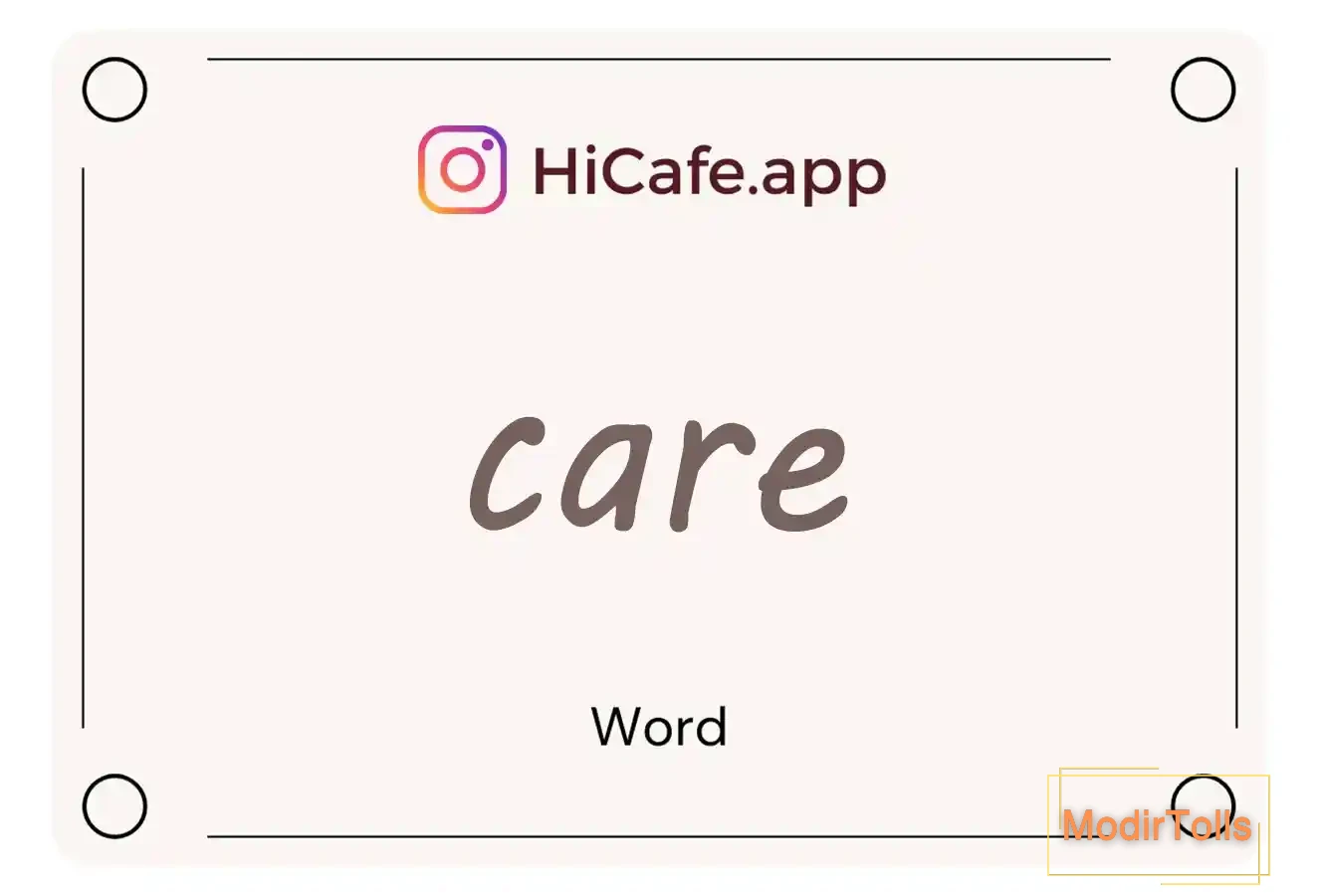Meaning and usage of care word