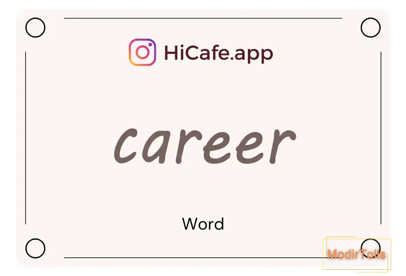 Meaning and usage of career word