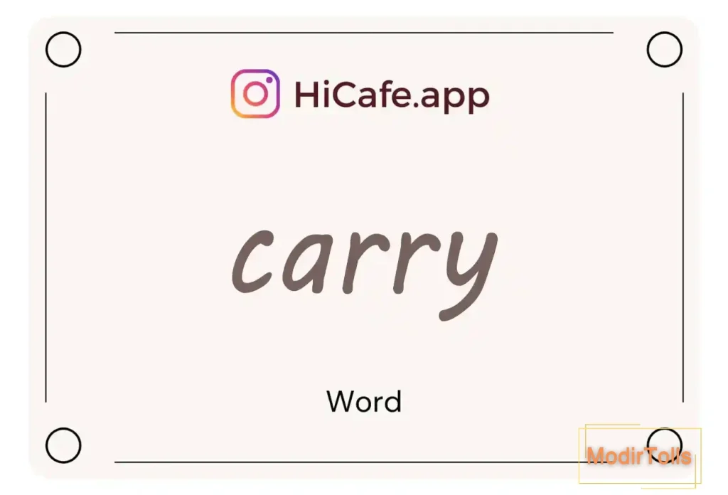 Meaning and usage of carry word