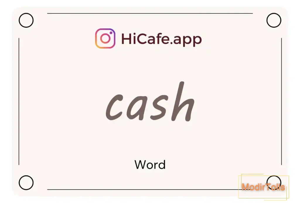 Meaning and usage of cash word