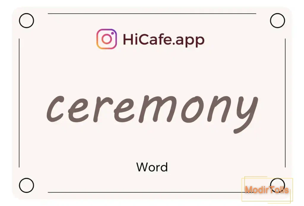 Meaning and usage of ceremony word