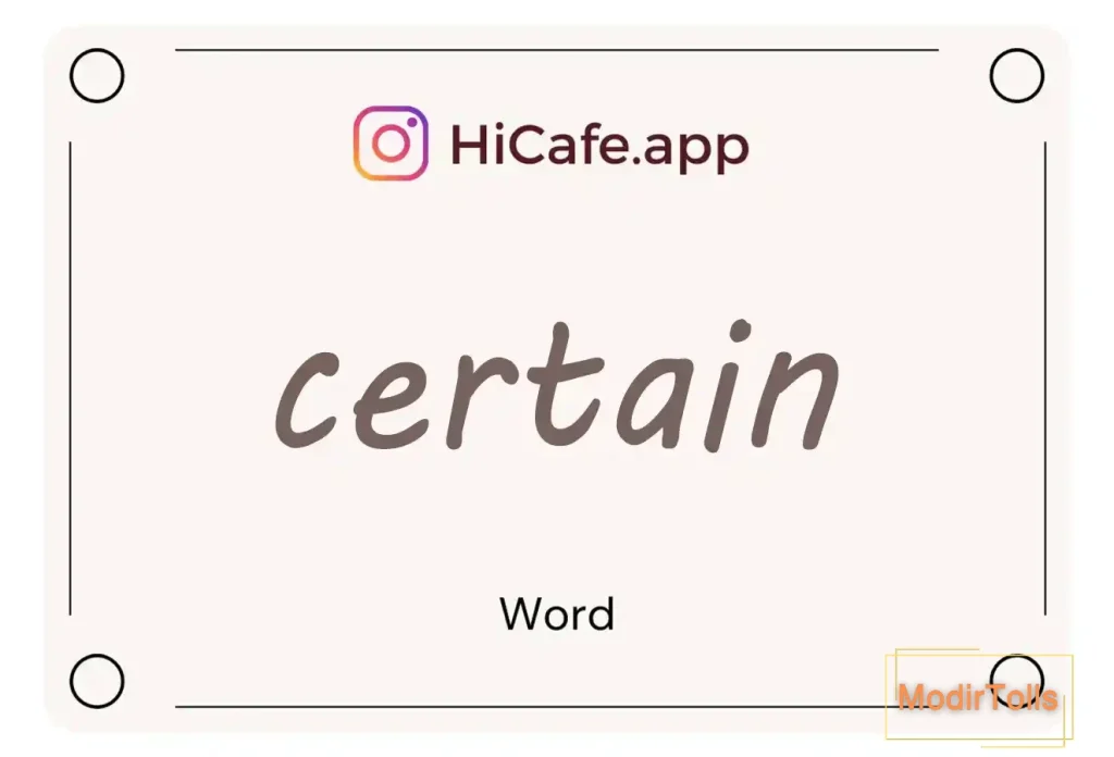 Meaning and usage of certain word