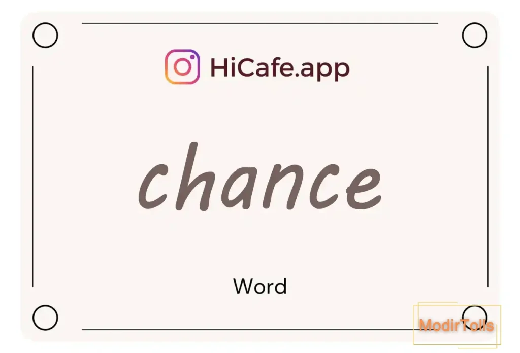 Meaning and usage of chance word
