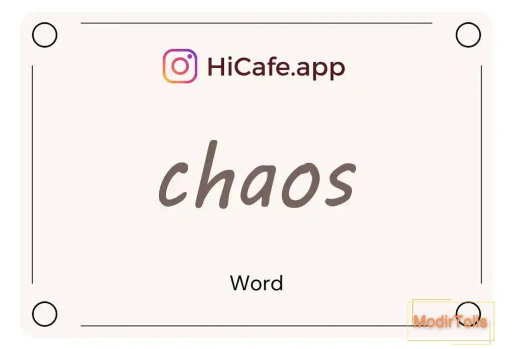 Meaning and usage of chaos word