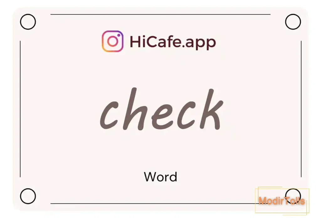 Meaning and usage of check word