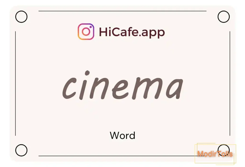 Meaning and usage of cinema word