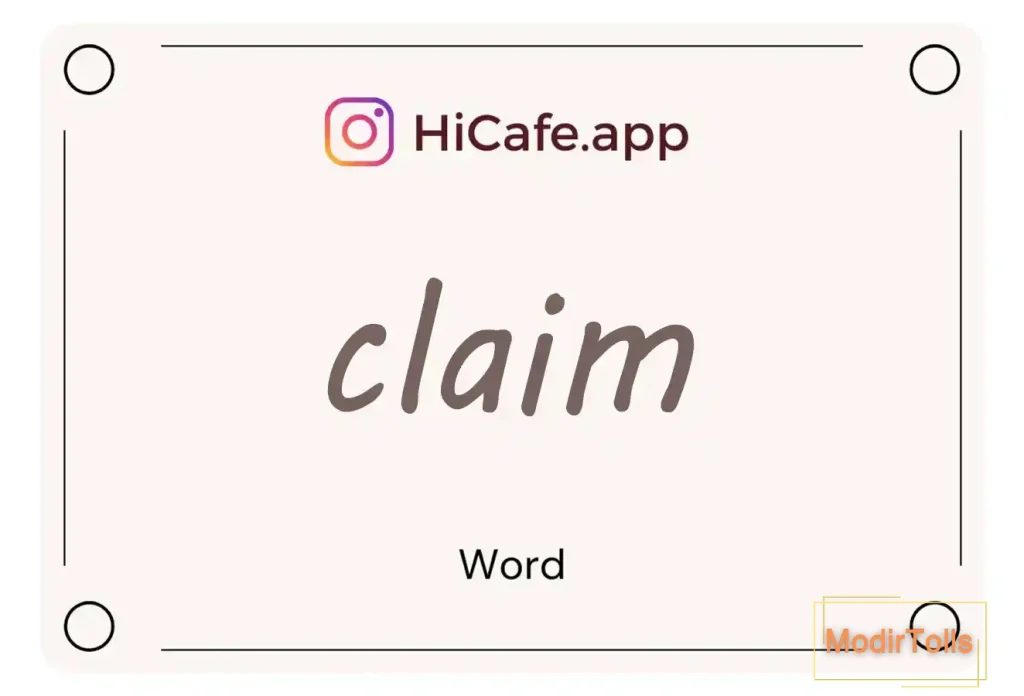 Meaning and usage of claim word