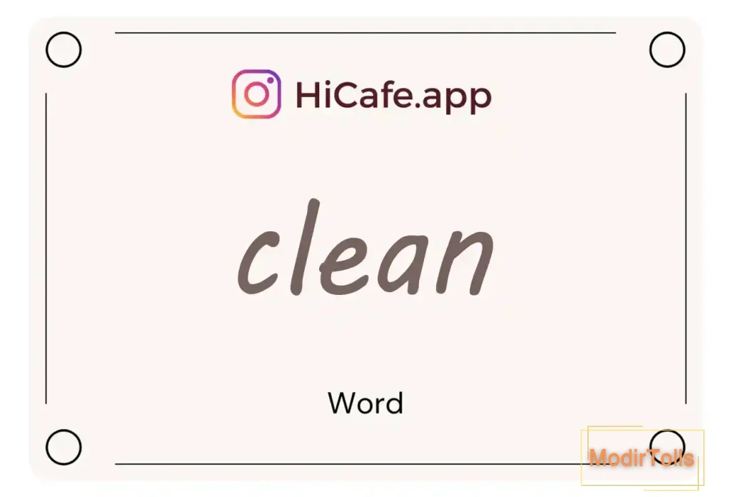 Meaning and usage of clean word