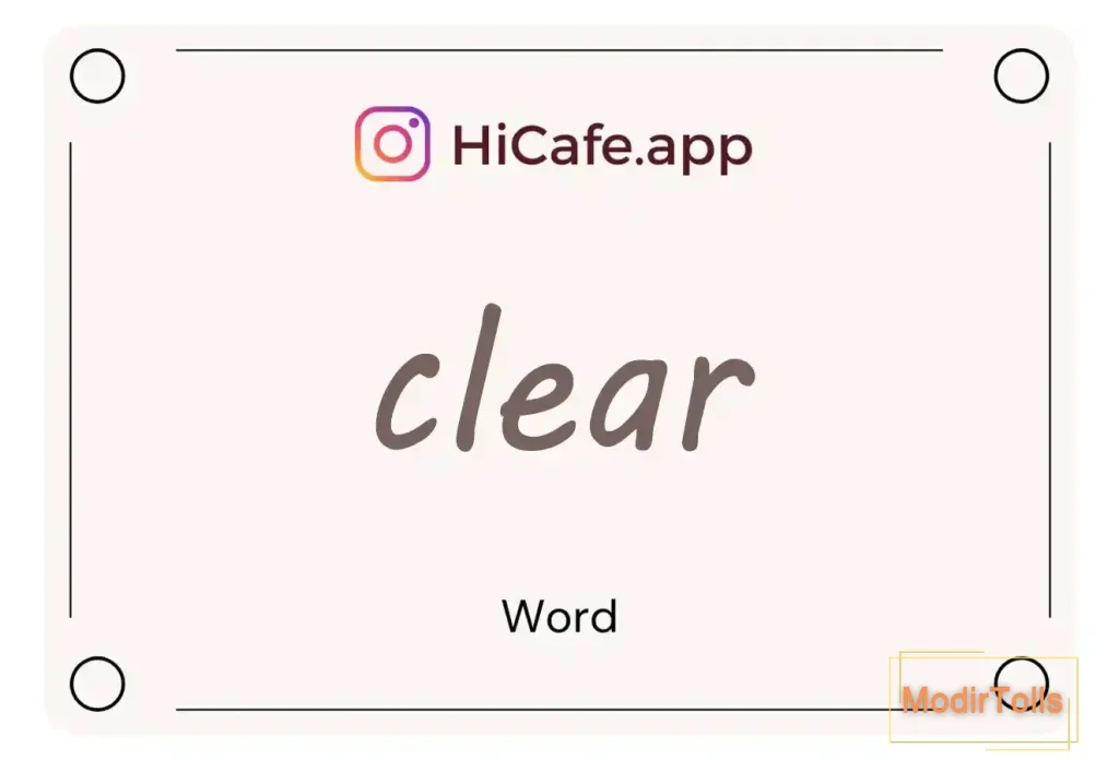 Meaning and usage of clear word