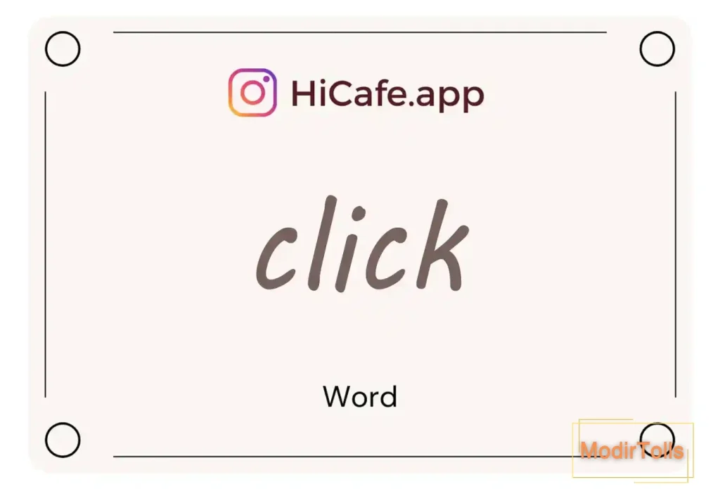 Meaning and usage of click word