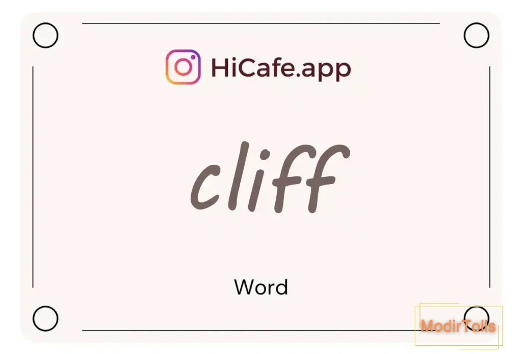 Meaning and usage of cliff word