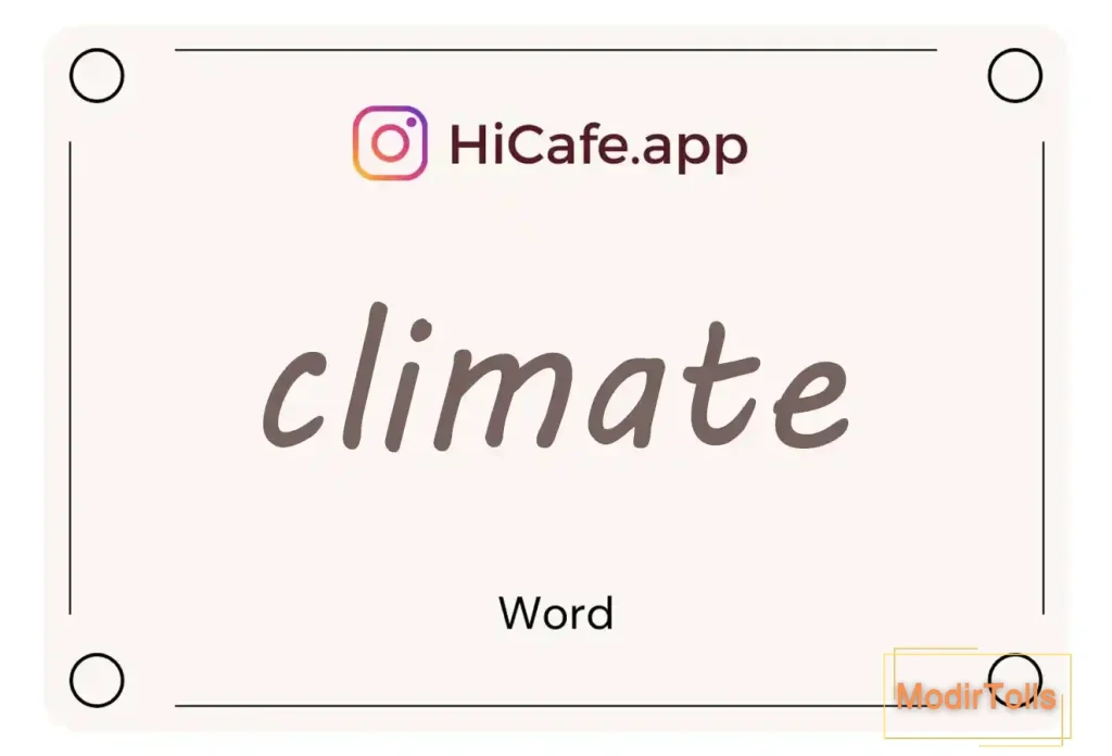 Meaning and usage of climate word