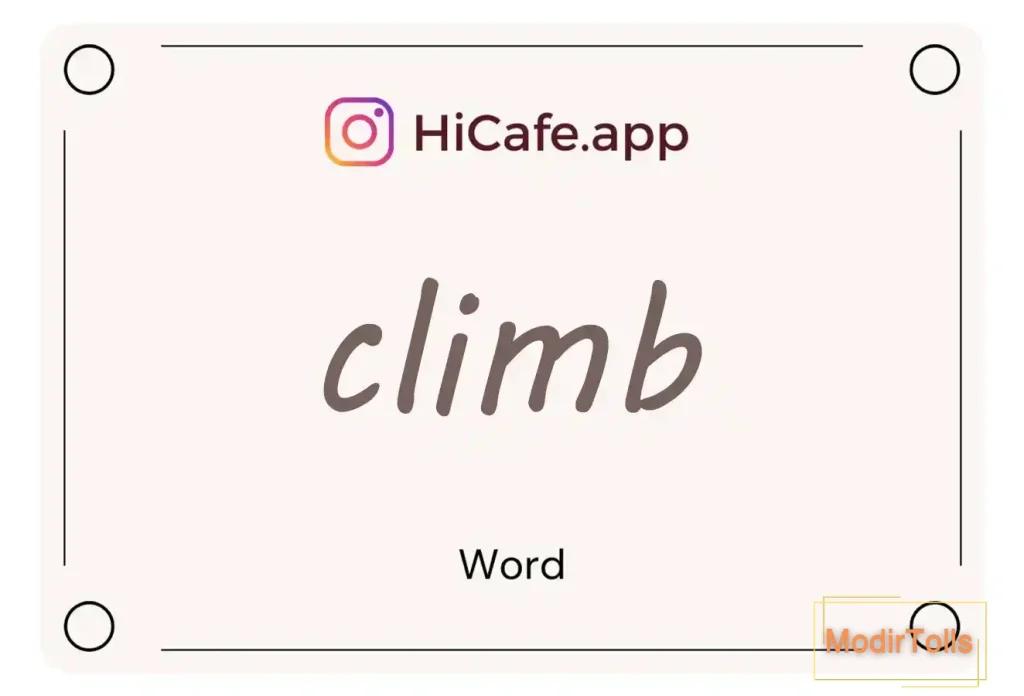 Meaning and usage of climb word