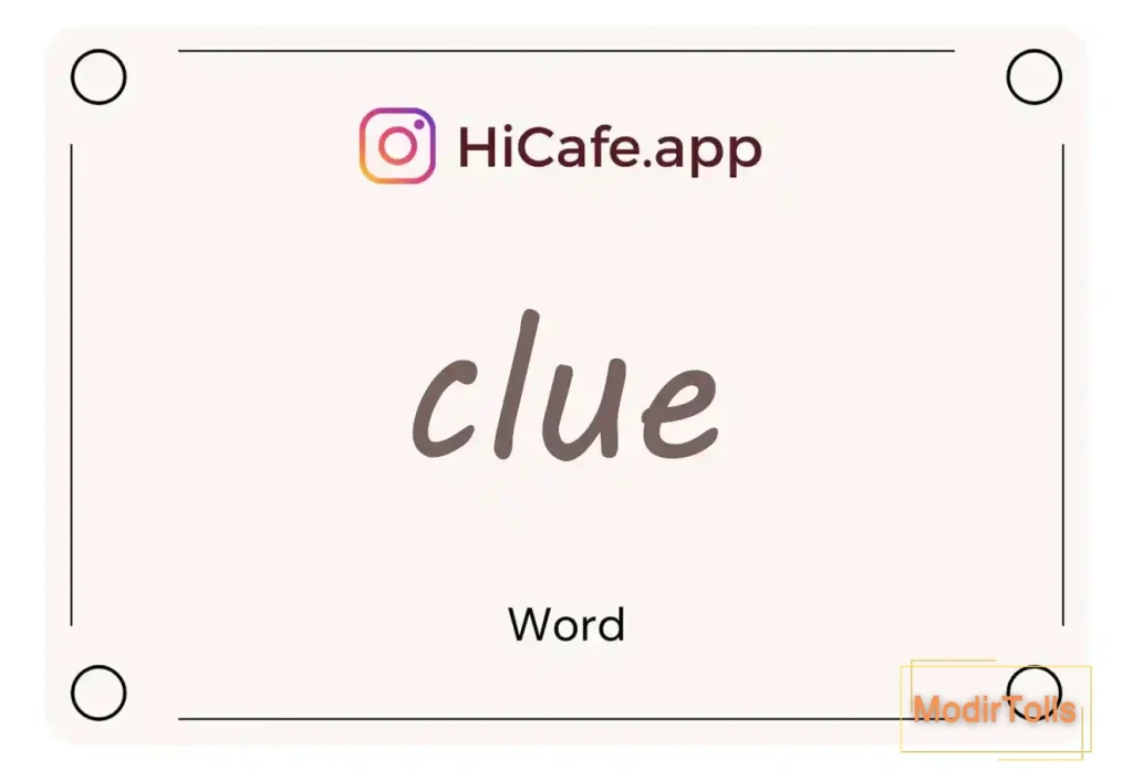 Meaning and usage of clue word