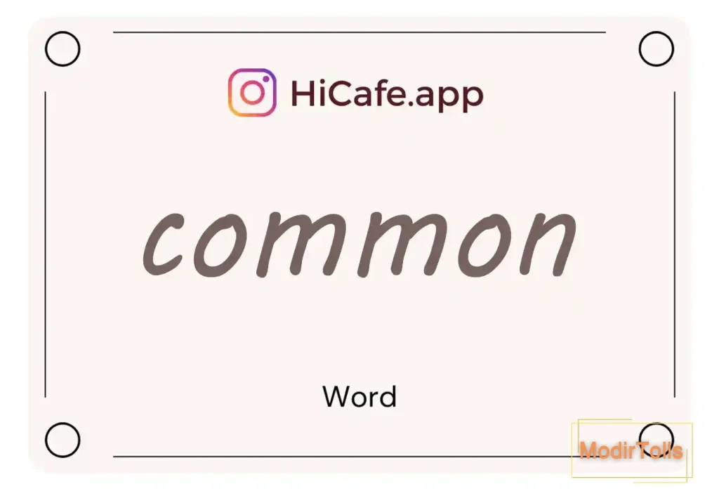 Meaning and usage of common word