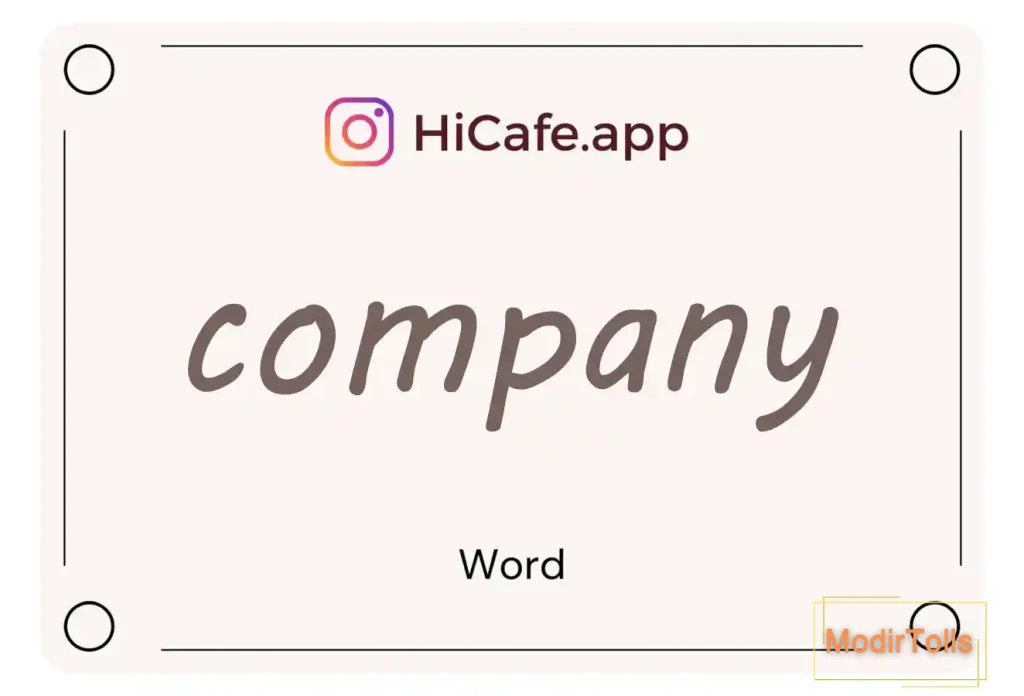 Meaning and usage of company word