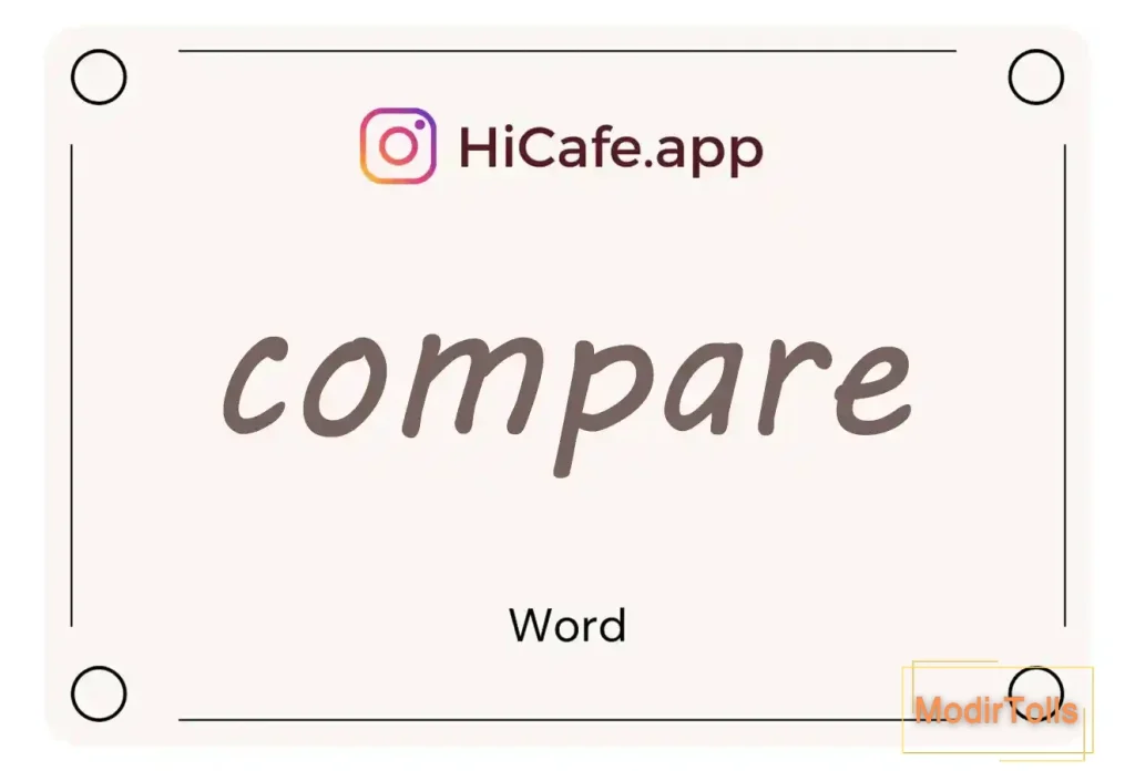 Meaning and usage of compare word
