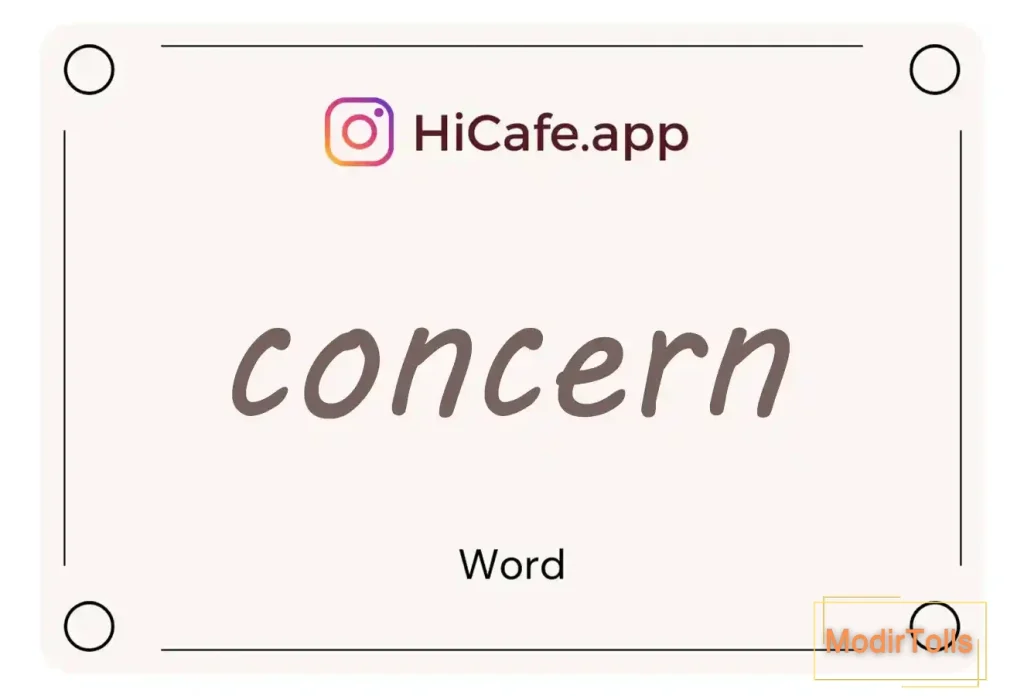 Meaning and usage of concern word