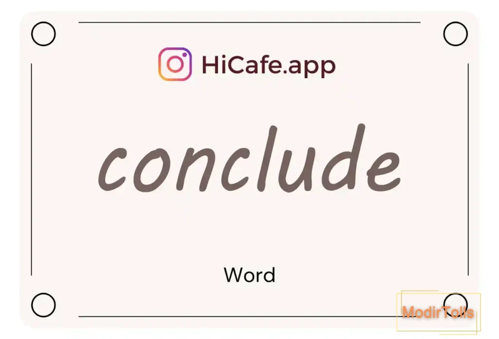 Meaning and usage of conclude word