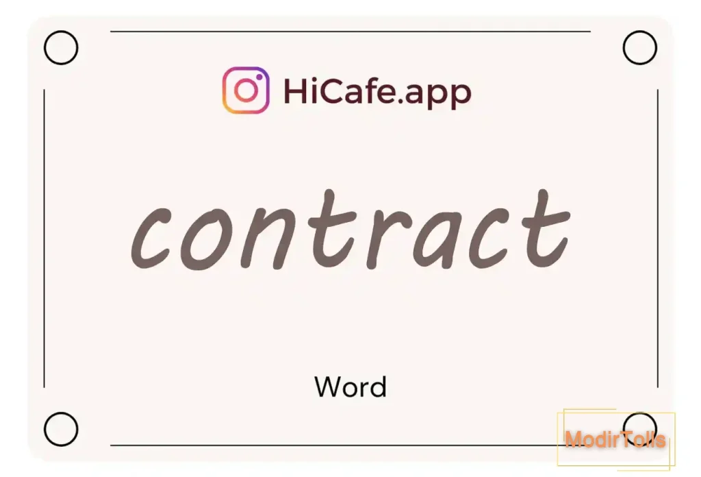 Meaning and usage of contract word