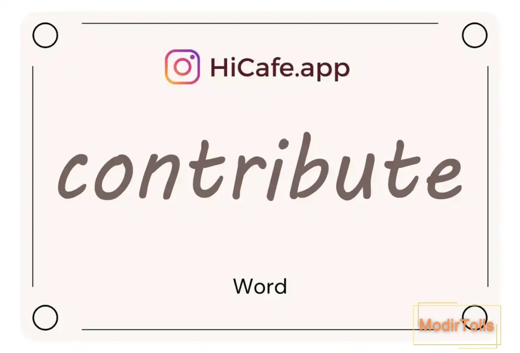 Meaning and usage of contribute word