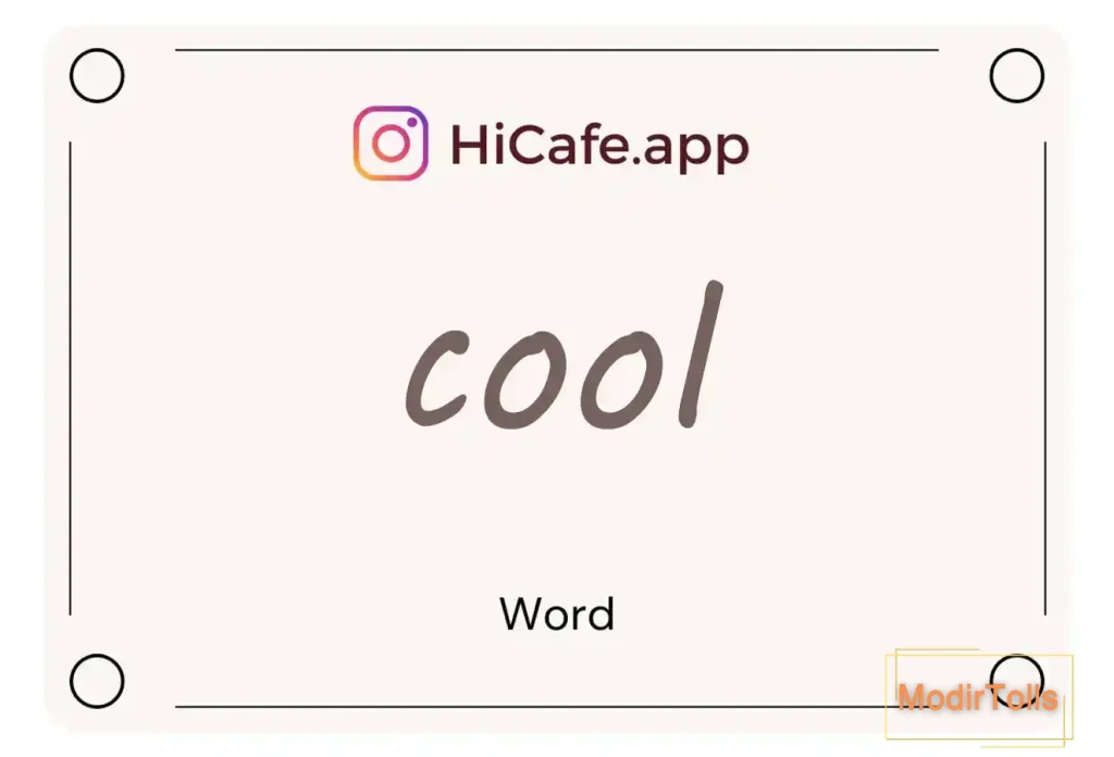 Meaning and usage of cool word