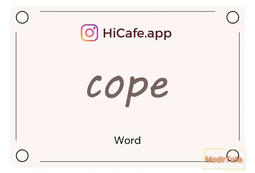Meaning and usage of cope word