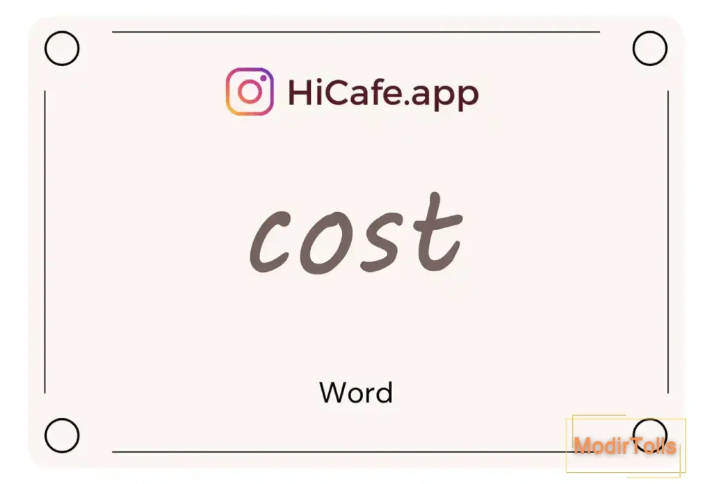 Meaning and usage of cost word