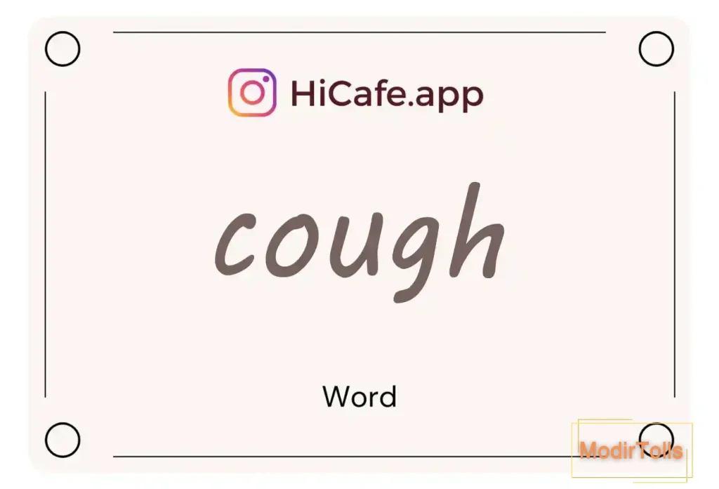 Meaning and usage of cough word