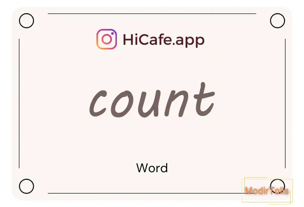 Meaning and usage of count word