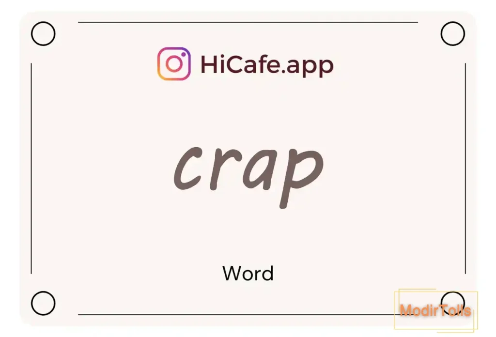 Meaning and usage of crap word