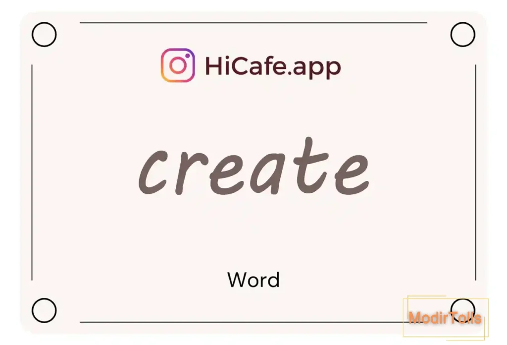 Meaning and usage of create word