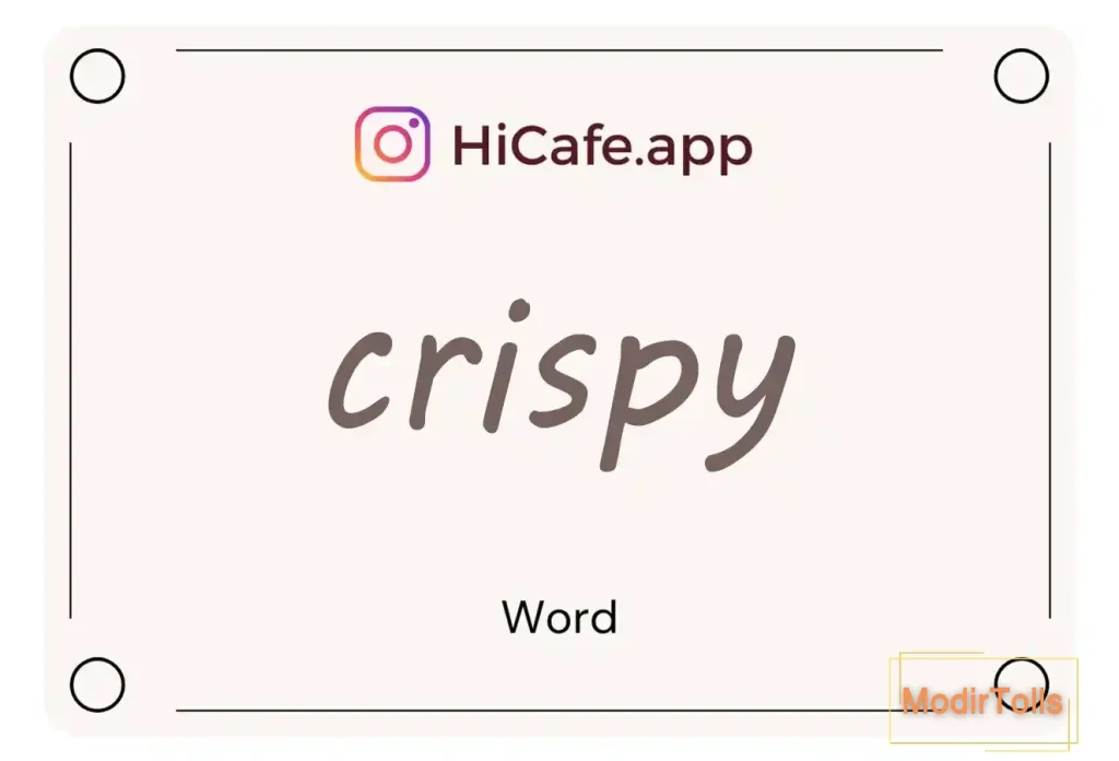 Meaning and usage of crispy word