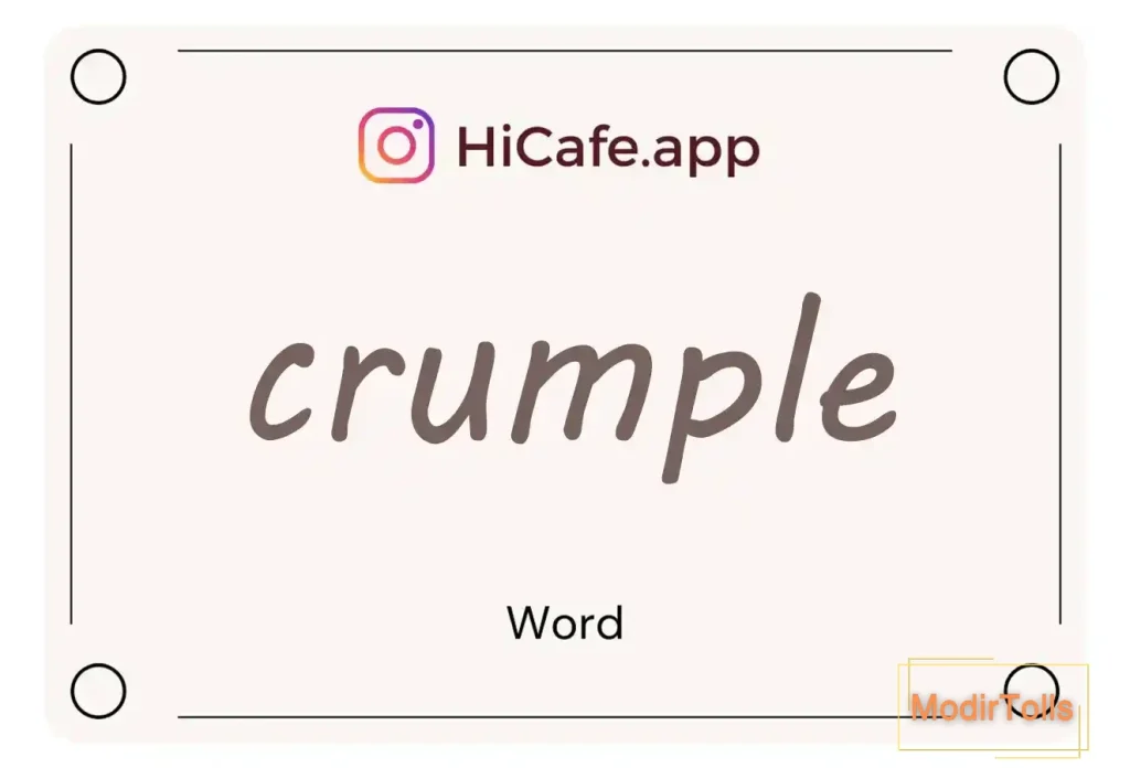 Meaning and usage of crumple word