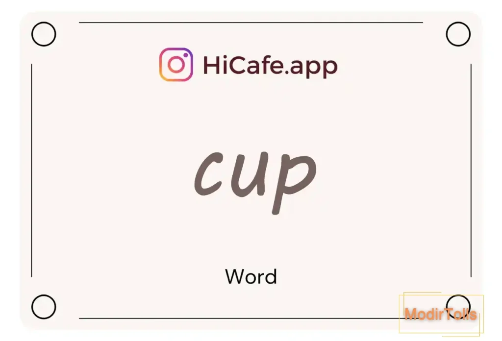 Meaning and usage of cup word