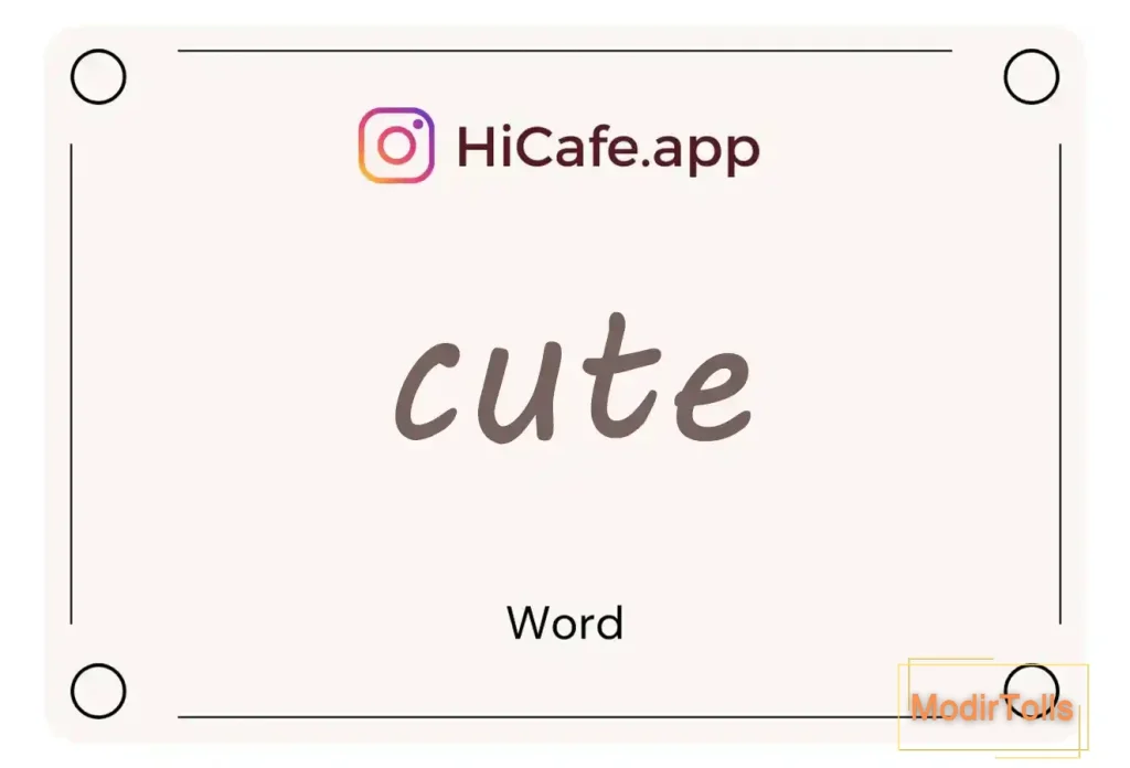 Meaning and usage of cute word