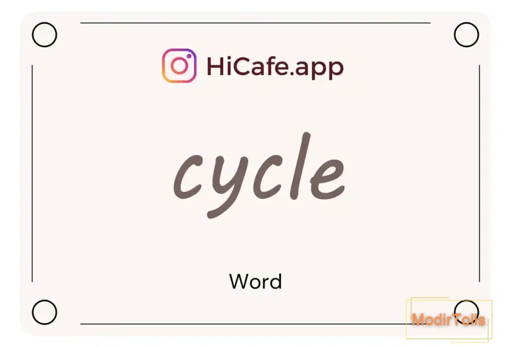 Meaning and usage of cycle word
