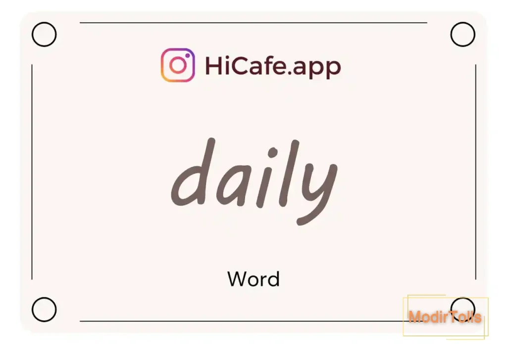 Meaning and usage of daily word