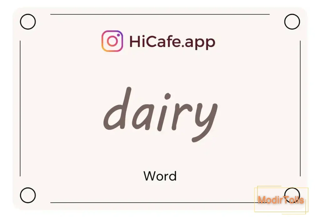 Meaning and usage of dairy word