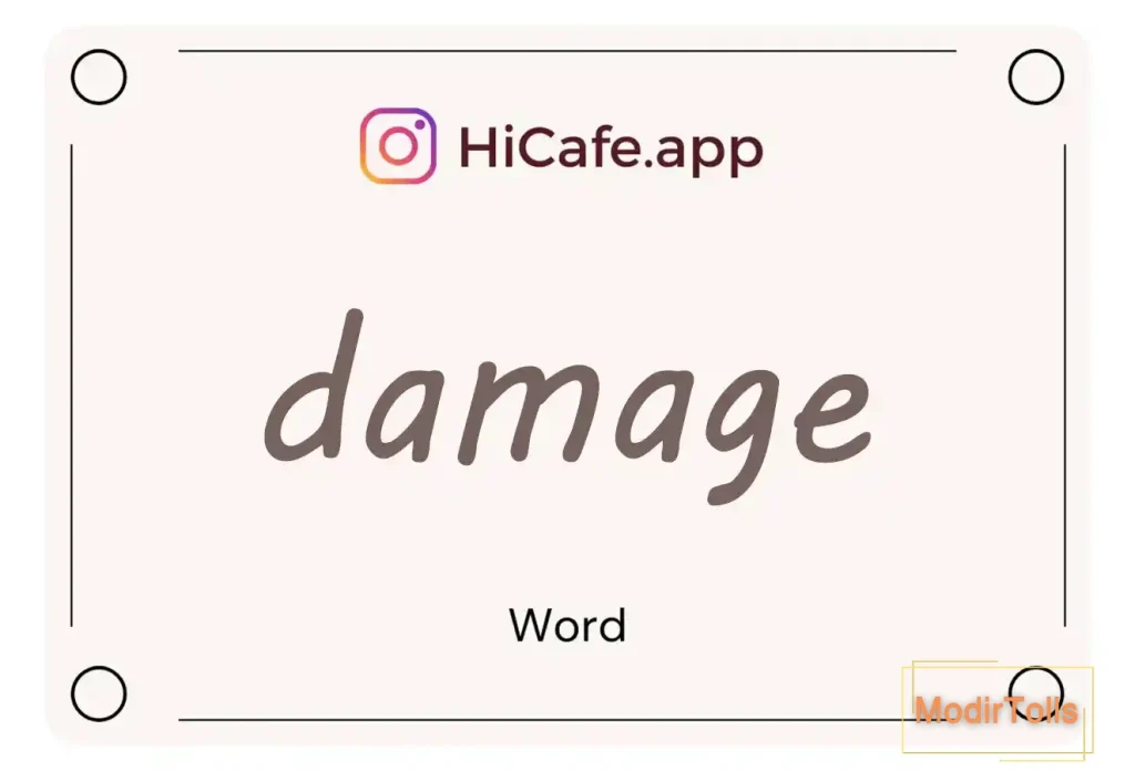 Meaning and usage of damage word
