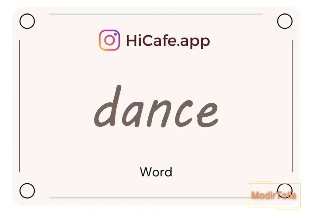 Meaning and usage of dance word
