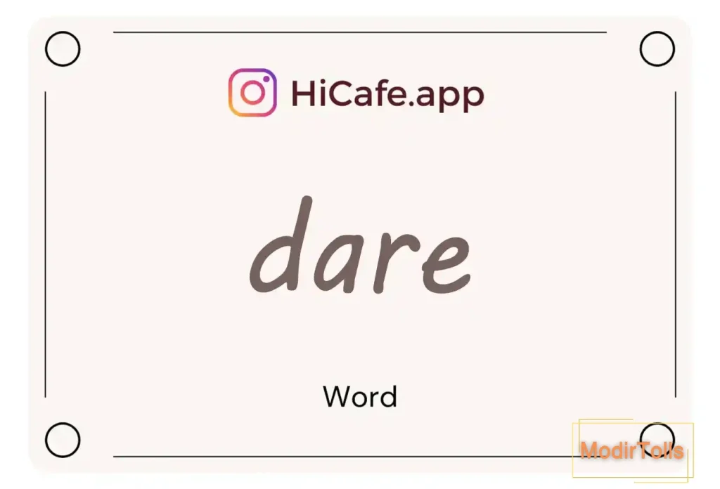 Meaning and usage of dare word