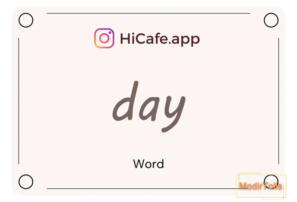 Meaning and usage of day word