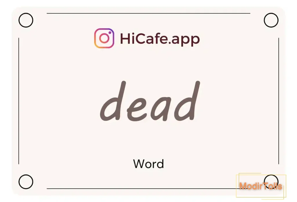 Meaning and usage of dead word