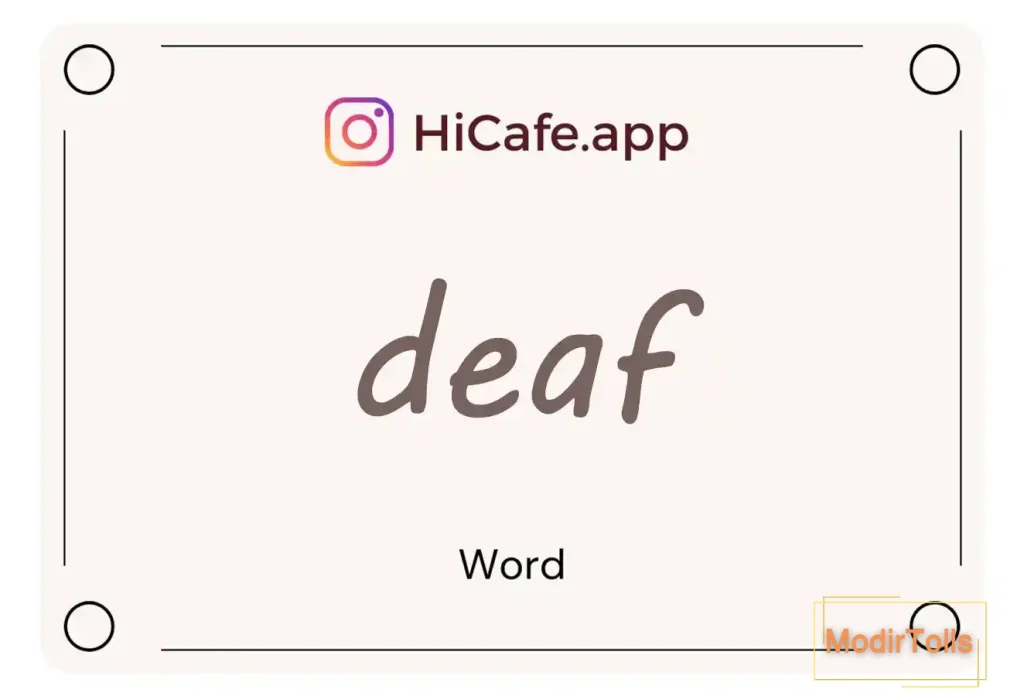 Meaning and usage of deaf word
