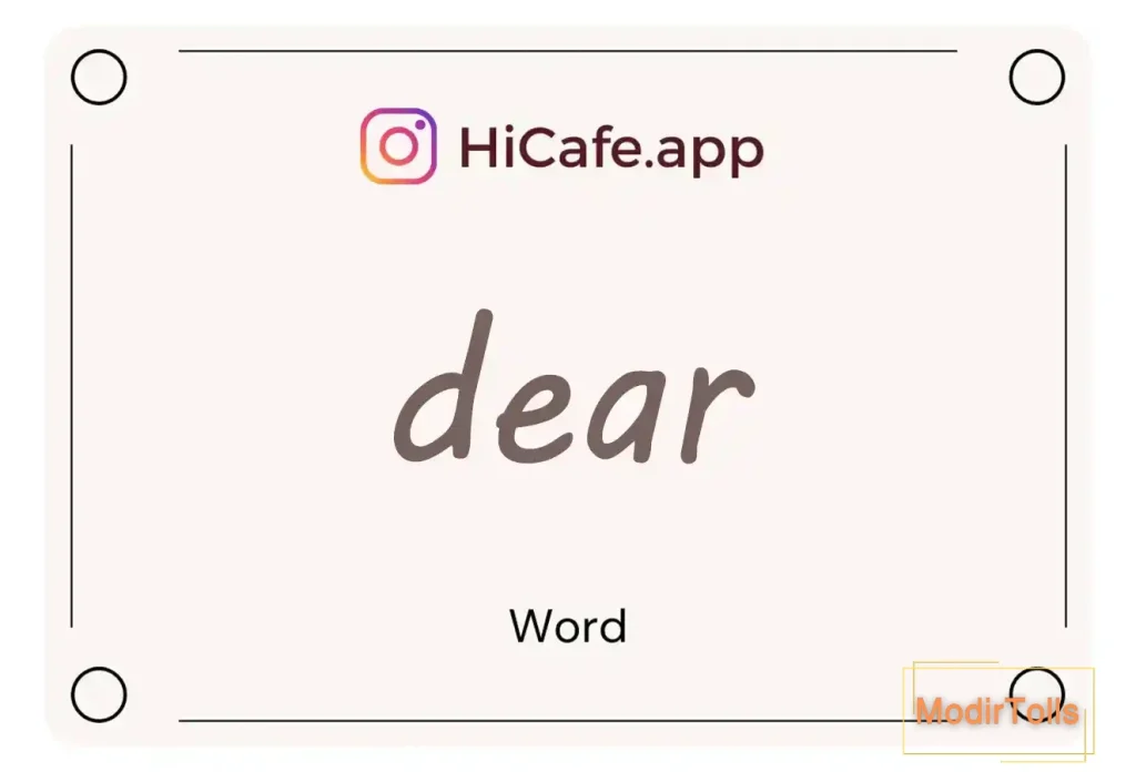 Meaning and usage of dear word